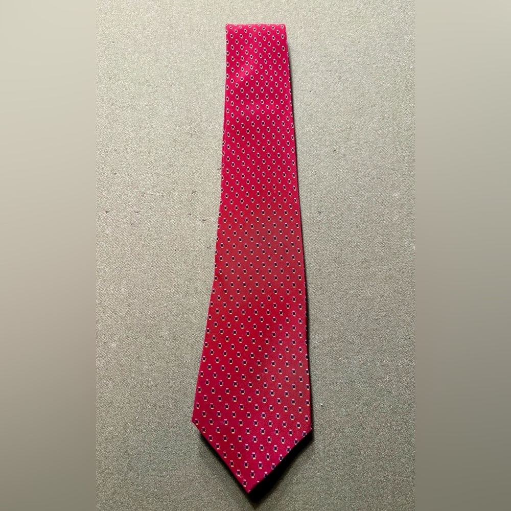 Beautiful red silk Bally necktie